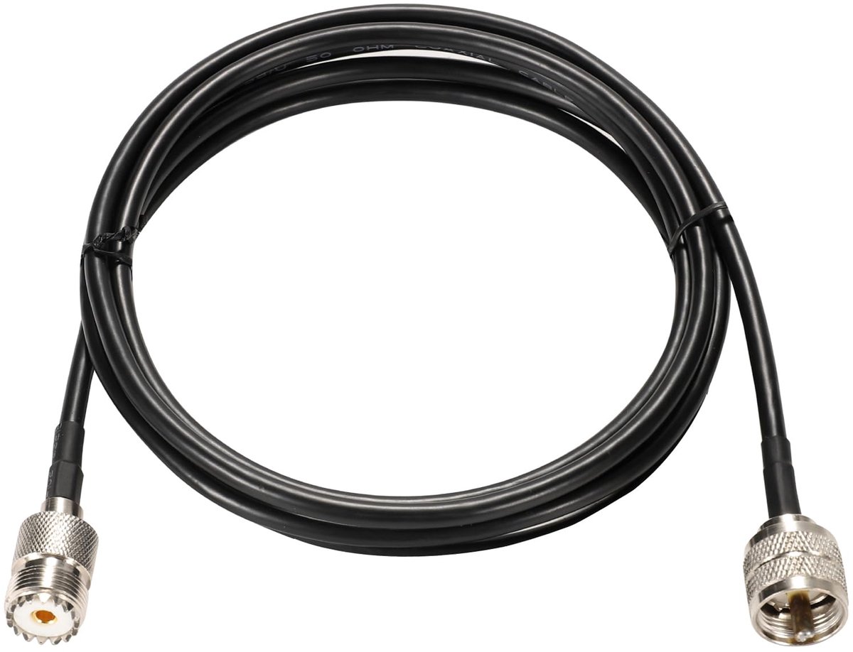 Coaxkabel 2m UHF PL259 Male naar SO239 Female - RG58 - Laag verlies - Ideaal voor amateur radio - ShopVlot