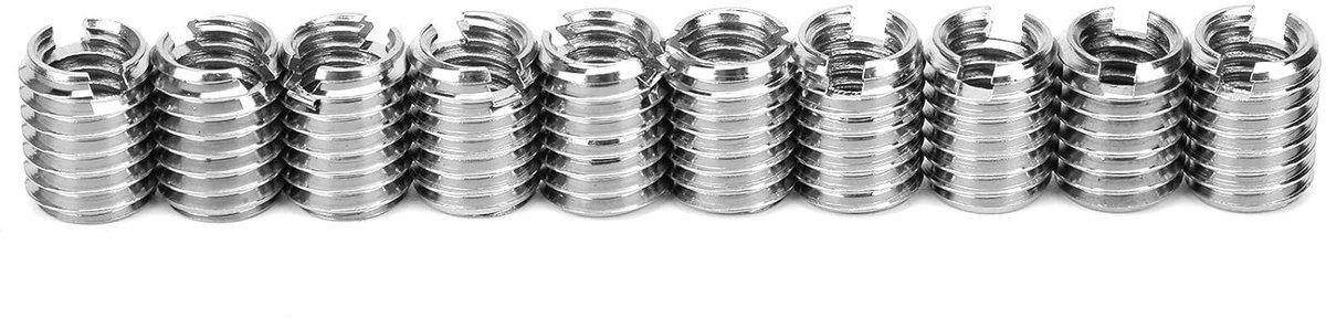 SnelShoppen - 10 mm Draadreducent Moer, Draadinvoegen M6 x 1 mm M8 x 1,25 mm, RVS 303, Duurzaam en Betrouwbaar voor Computer en Reparatie