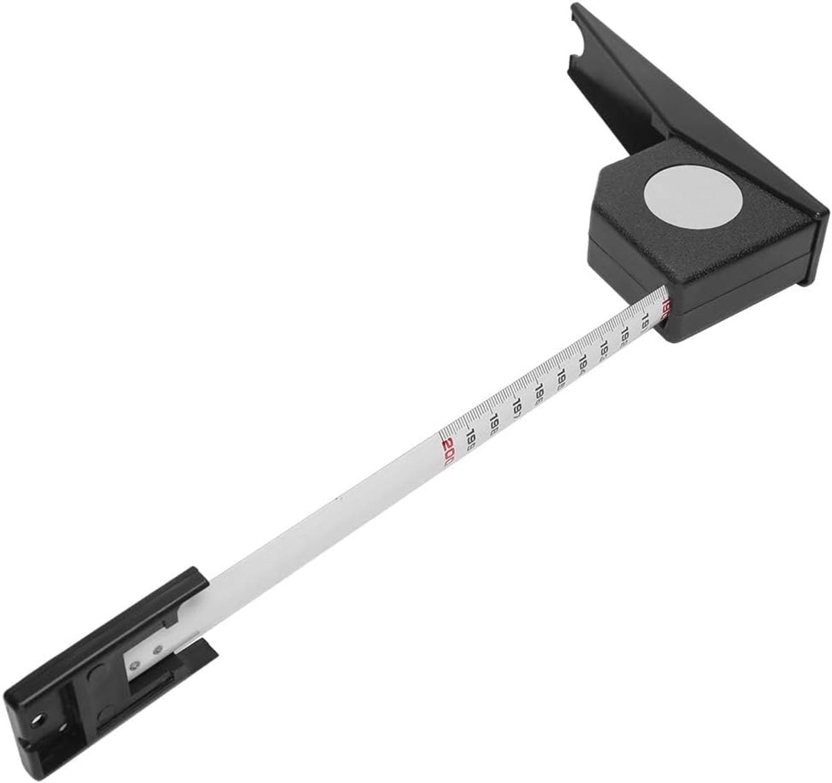 SnelShoppen - 2M ABS Muur Gemonteerde Hoogtemeter met Retractable Tape - Groei Hoogte Meetlat voor Thuisgebruik - Zwart voor Volwassenen en Kinderen