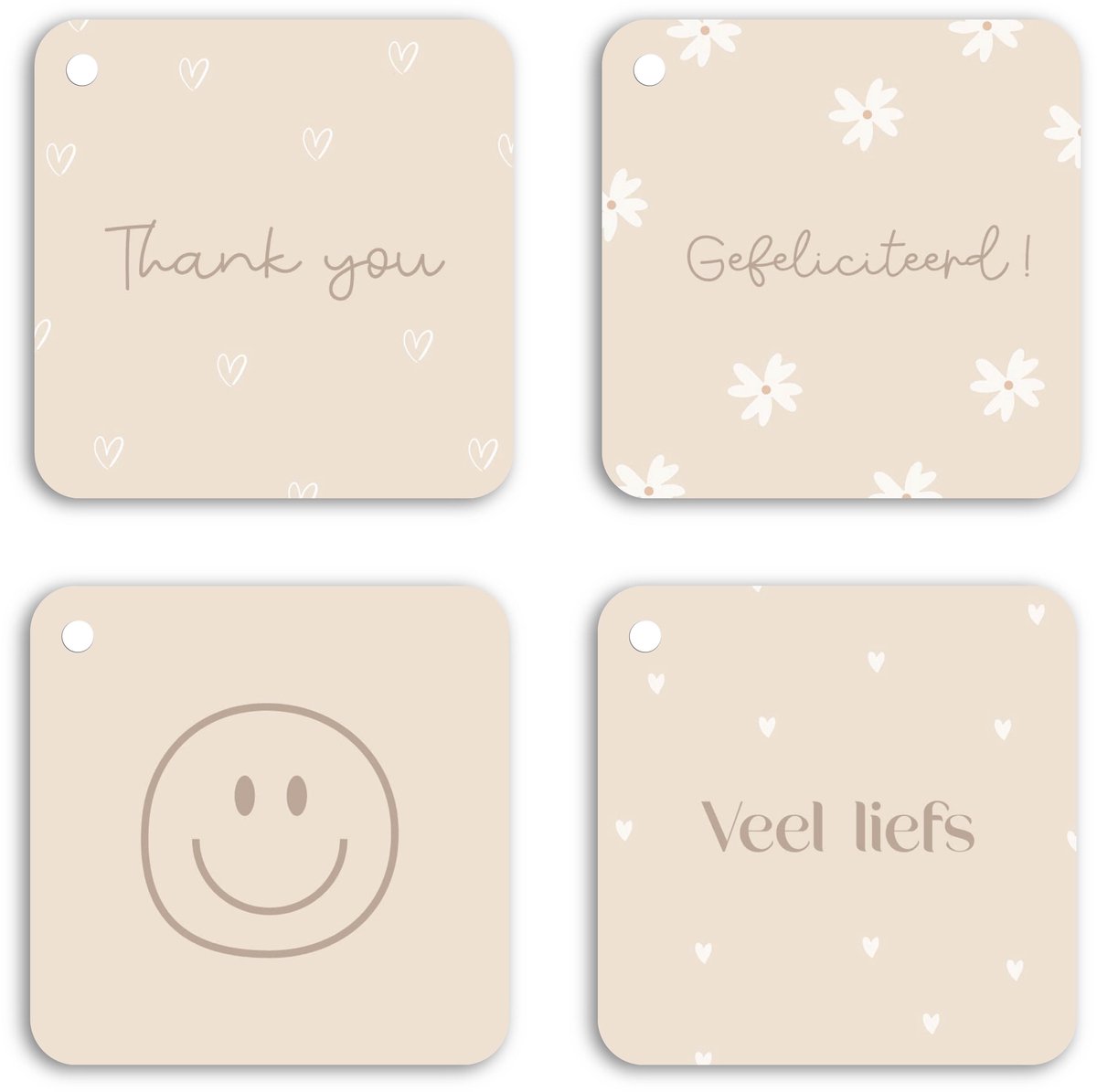 Cadeaulabels - 40 stuks - mini kaartjes- cadeaulabels hart - bedankt kaartje - cadeaulabel bedankt