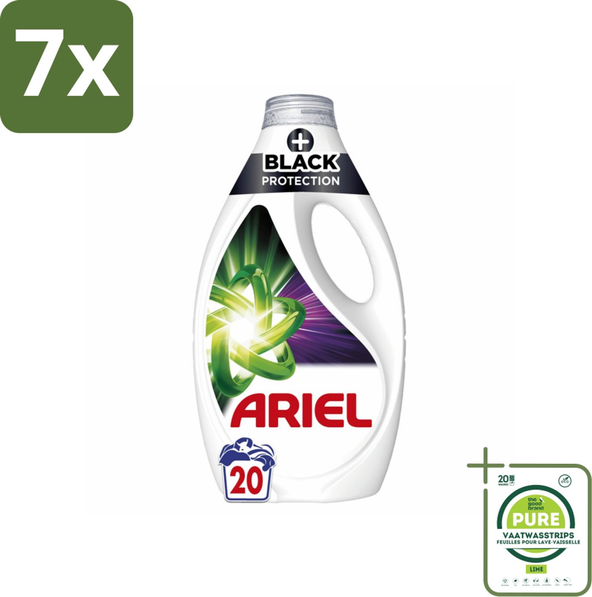 7 x Ariel – +Revita Black – Vloeibaar Wasmiddel – 900 ml - Grootverpakking - Donkere Kleuren Beschermen - Kleurbescherming - Vlekverwijdering - Coudwasformule - Wasmiddel Voor Zwart
