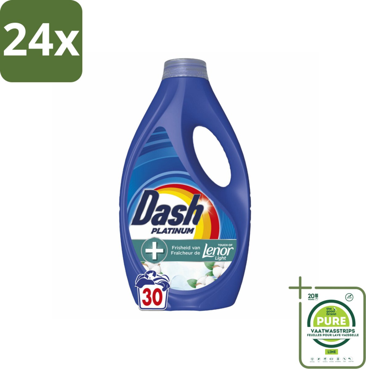 Dash – Wasmiddel – Katoen Fris – 1350 ml - Voordeelverpakking - 24 stuks - Wasmiddel - Vlekverwijdering