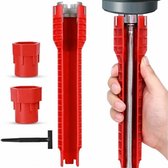 Gootsteen Sleutel-8 in 1-Kraan / Wasbak Moersleutel-Multifunctionele sleutel-Wastafel gereedschap-Kraansleutel-rood