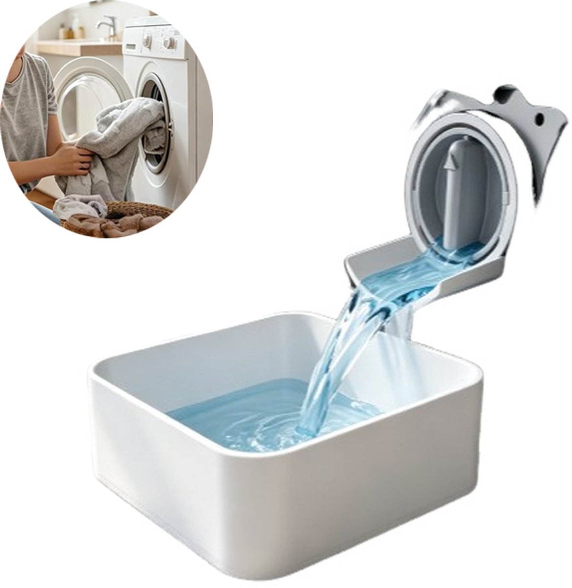 Lekbak Wasmachine - Afvoerbak voor wasmachine - Afvalwaterbak van de wasmachine - Afvalwateropvangbak - 16 × 12cm - Geschikt voor wasmachines - Universeel - Wit - Kunststof