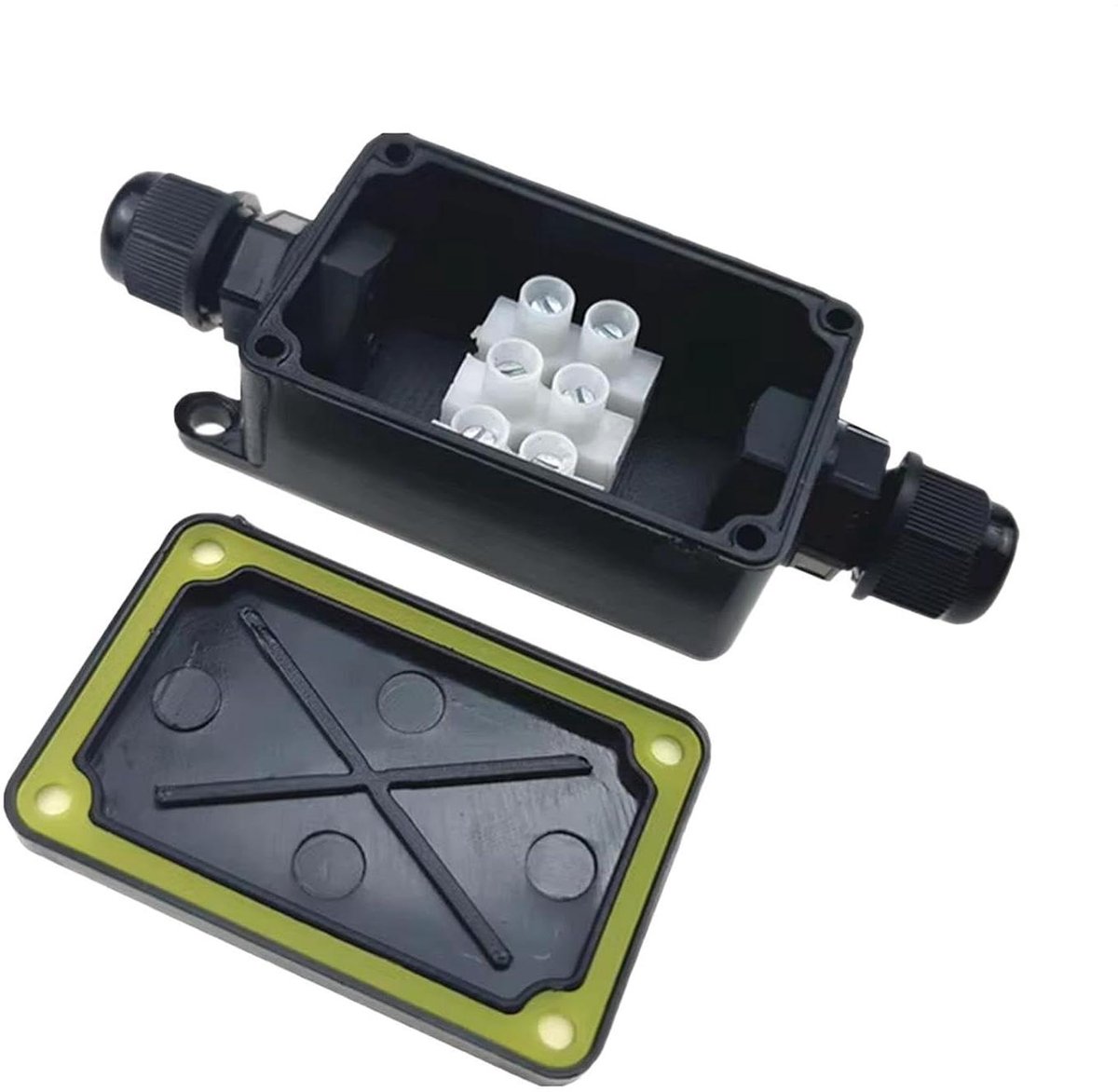 Elektrische Buitenkast - Aansluitdoos Tuin - Waterdichte Verbinding - Stofdicht Vlamvertragend - 9.6x3.5x2.3cm - Veelkleurig