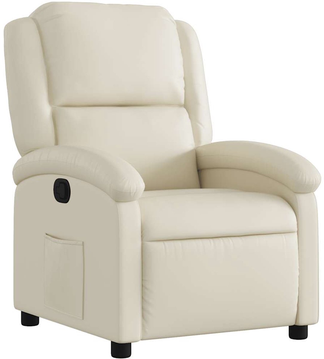 vidaXL Relaxfauteuil - crèmekleurig - kunstleer