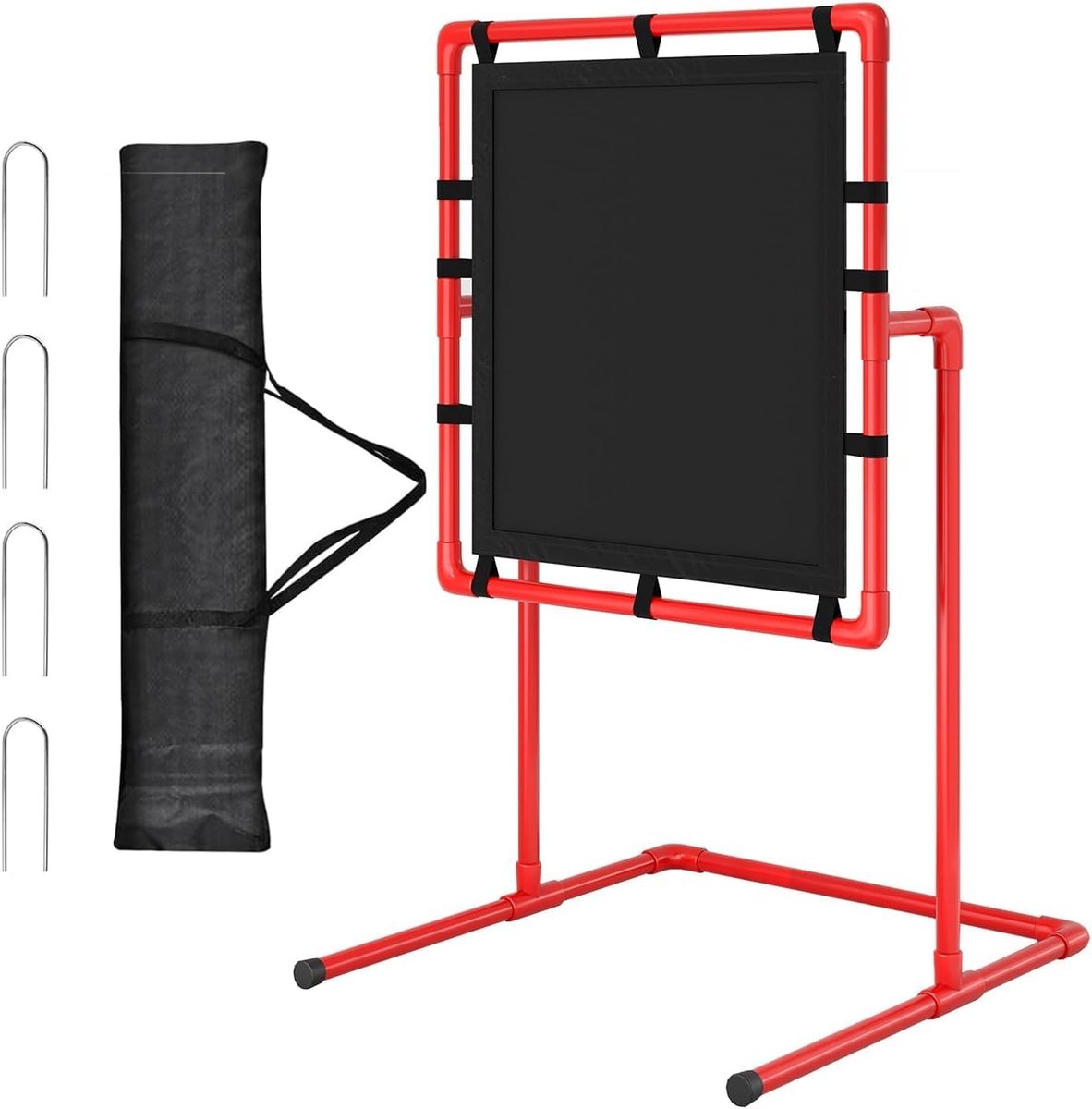 Strike Zone Rode Honkbaldoelwit 124,5x68,6x66 cm | Trainingsnet voor plastic ballen | Stabiel PVC-frame, scheurvast doek | Standaardhoogte | Inclusief draagtas
