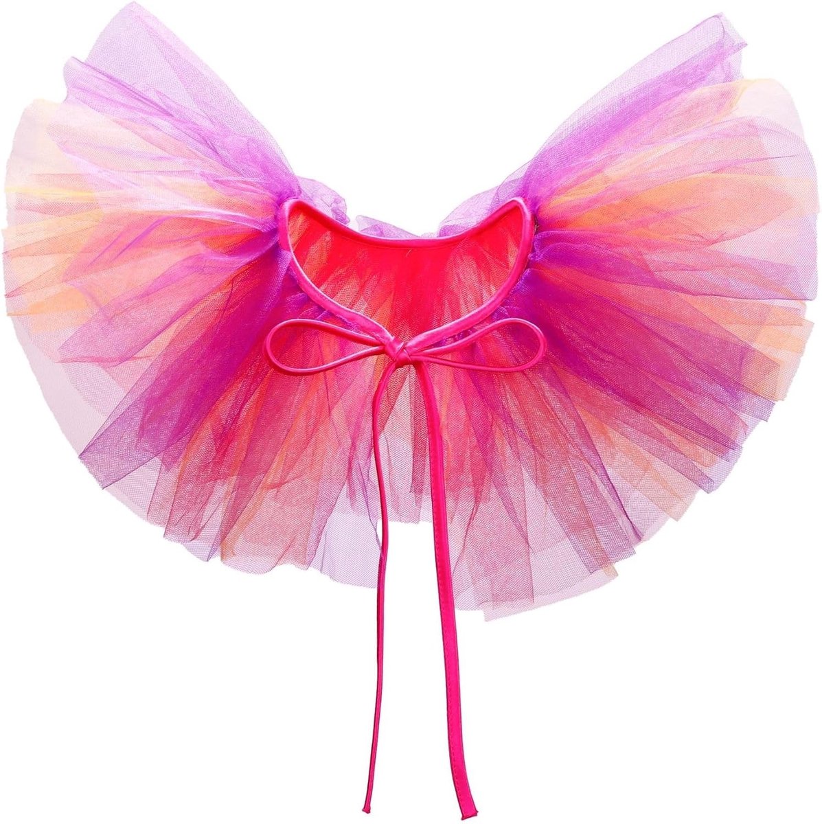Elegante Rimpel Kraag van Tulle - Verwijderbare Vintage Kraag voor Cosplay, Halloween en Carnavalskostuums in Paars en Geel