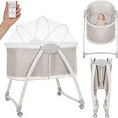 Lionelo Gaya Berceau Électrique – De la Naissance à 9 kg – Balancement Automatique – 3 Vitesses de Balancement – Vibrations – Bruit Blanc & 12 Mélodies – Télécommande – Pliable – Roues avec Frein – Matelas T25 – Moustiquaire