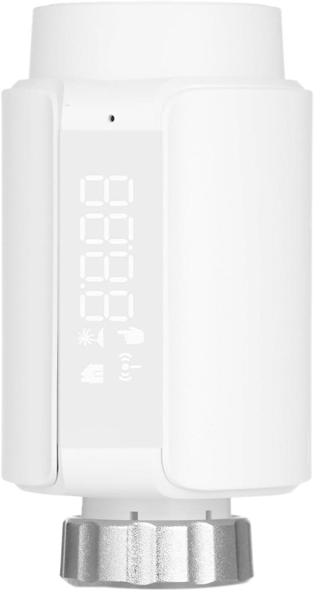 Slimme Thermostaat - Radiatorkraan App - Verwarming Regelen - Raam Open Detectie - 100 mm Hoog - Wit
