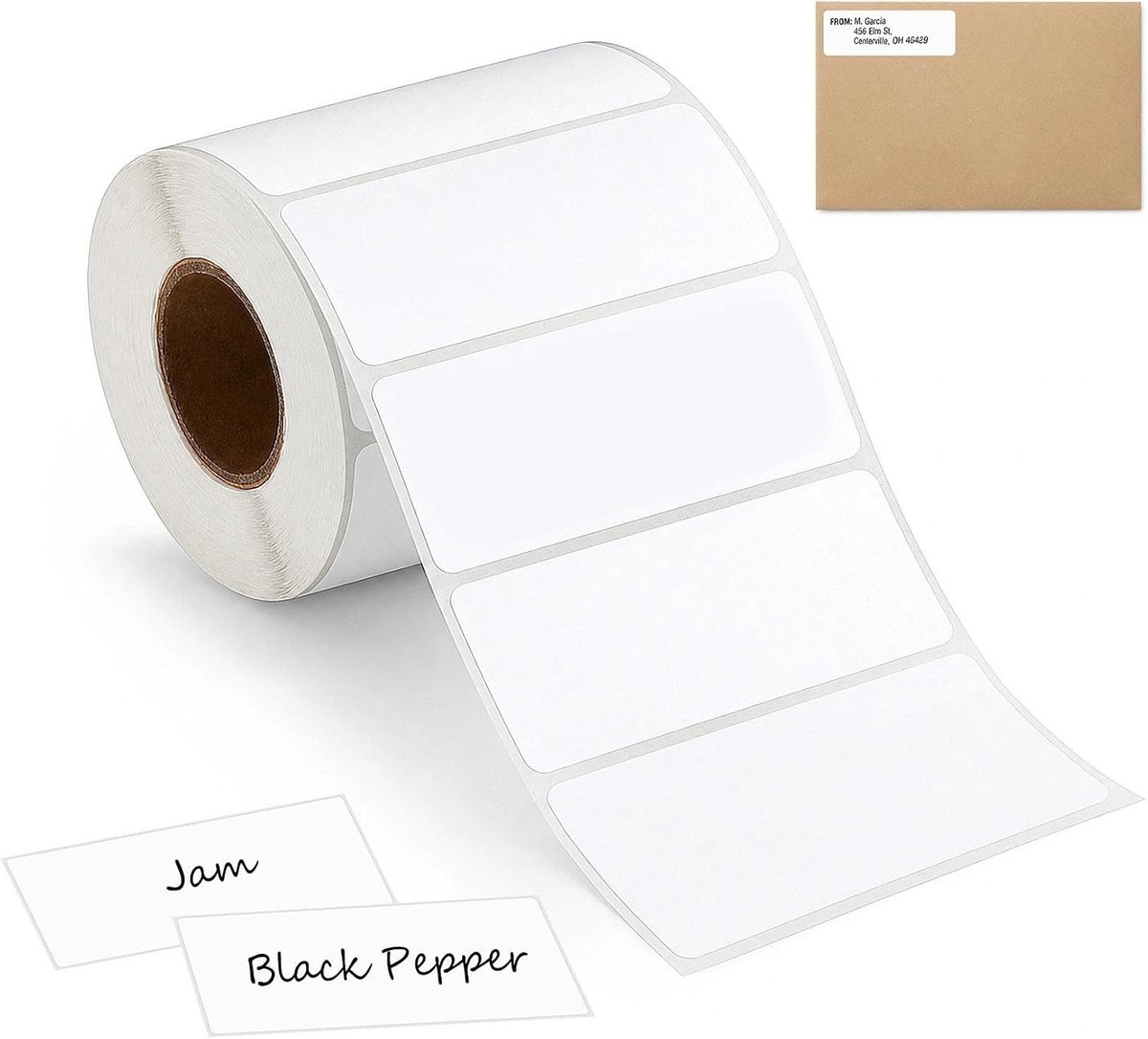 Zelfklevende Adreslabels - Wit - 1 Rol - 89 x 36 mm - Voor Pakketten en Enveloppen