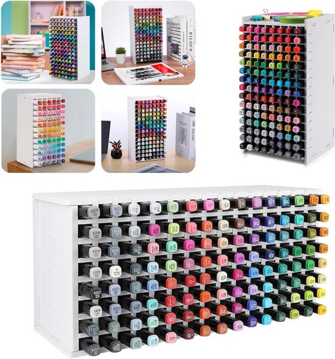 Opslagrek voor 120 Stiften, Pen Organizer met Verwijderbare Scheidingswand voor Stiften, Kleurpotloden en Kunstbenodigdheden