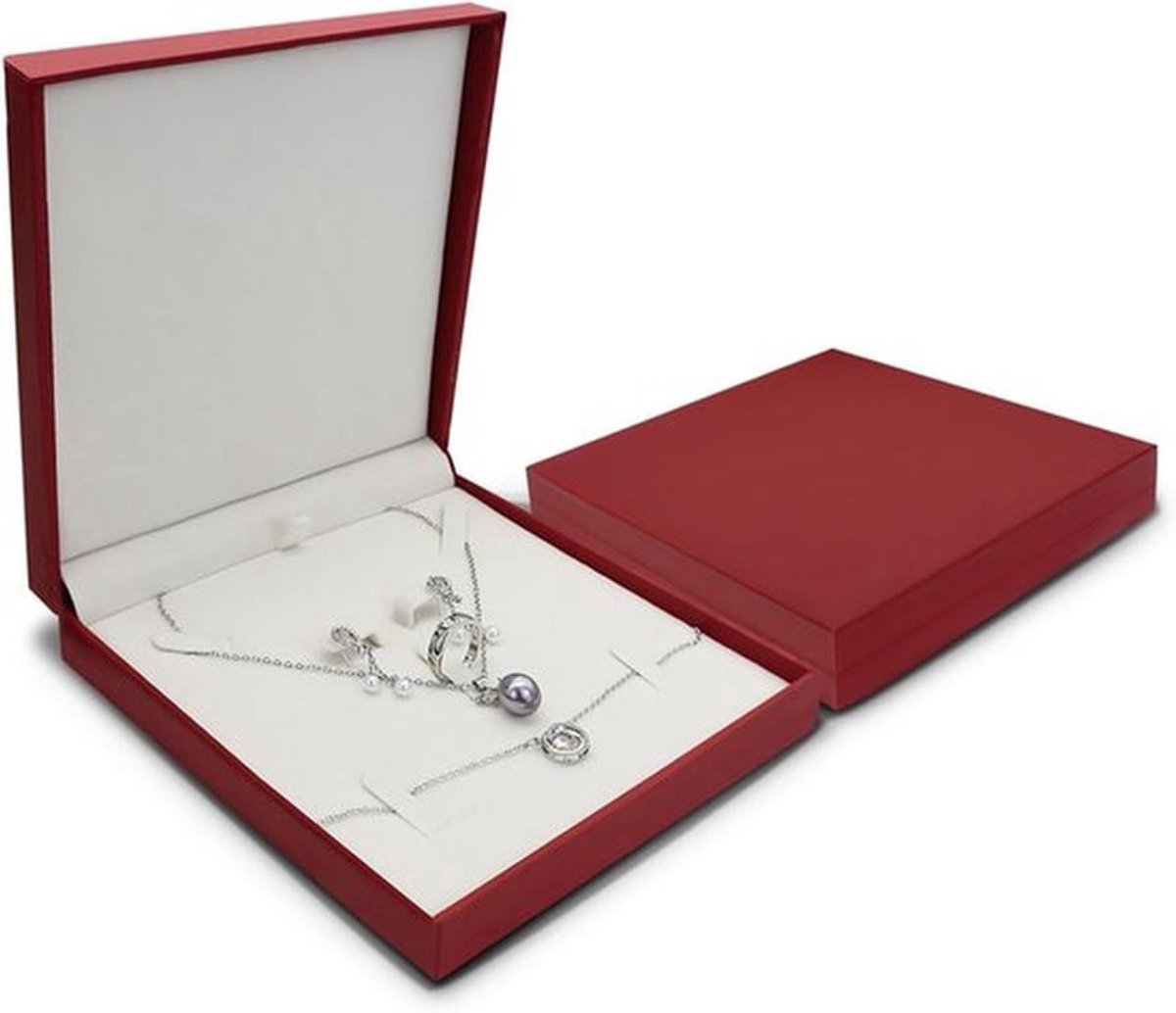 Reisjuwelendoos Organiser voor Ringen, Kettingen, Oorbellen en Armbanden - Compact en Draagbaar in Rood