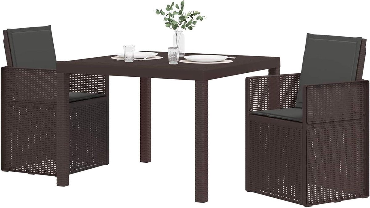 Tuin eettafelset - Terras meubels Buitenmeubilair - Buiten dineren - Weerbestendig UV-beschermd - 100 x 100 x 73 cm