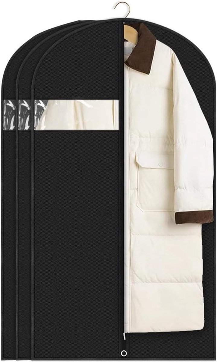 Set van 3 Herbruikbare Kledinghoezen van EVA - Vochtbestendige Kledingzakken voor Lange Jurken, Kostuums en Jassen - 60 x 120 cm met Ritssluiting