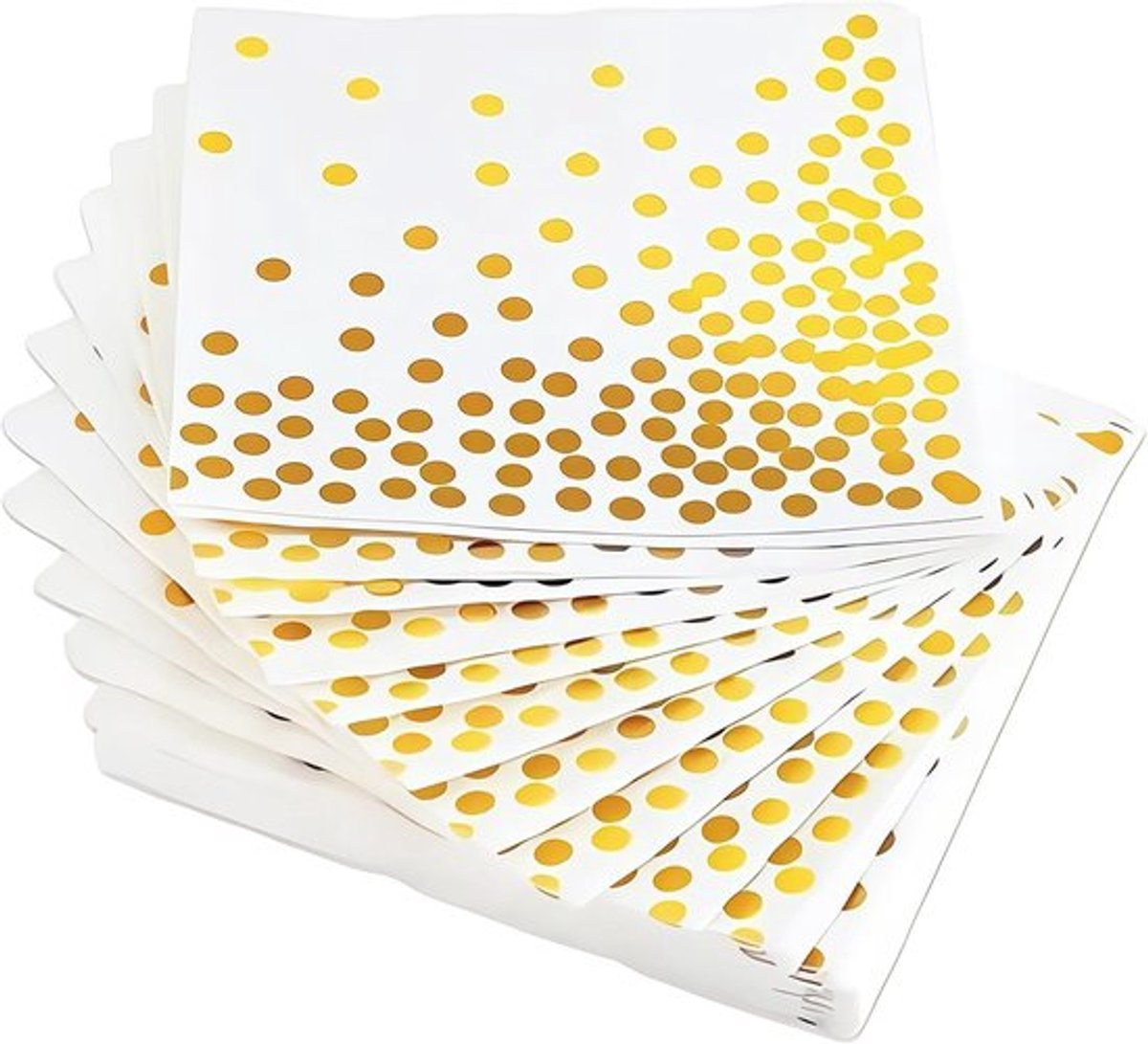 Gouden stippen servetten 40 stuks, 3-laags papieren servetten voor feestdecoratie, verjaardag, bruiloft en speciale gelegenheden, elegant en klassiek (33 x 33 cm)