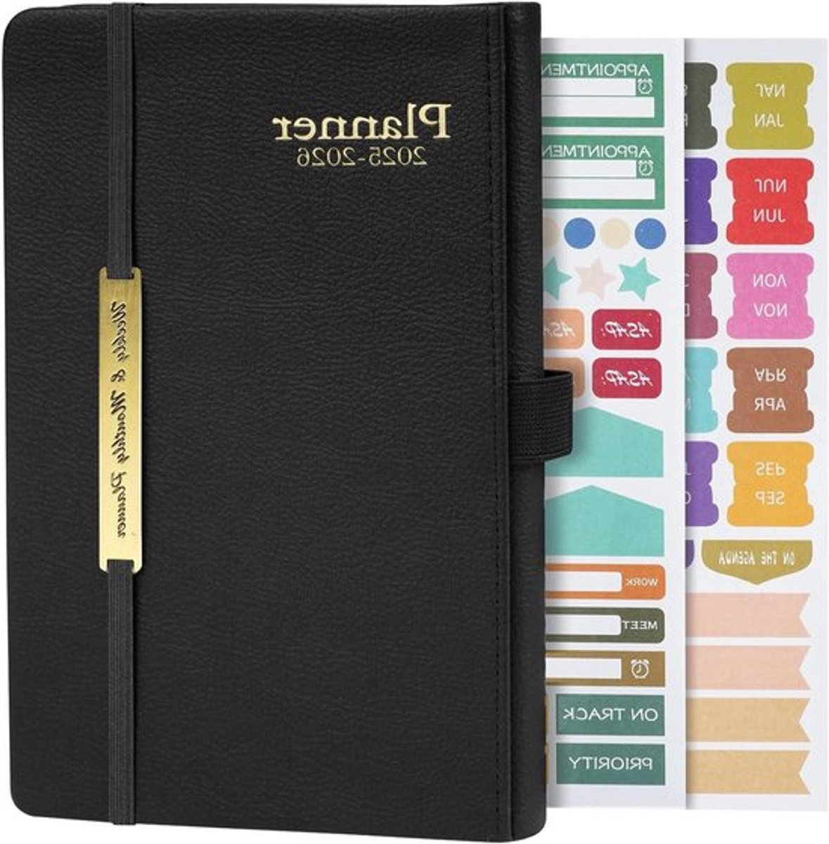 Weekplanner notitieboek 18 maanden dagboek van jan.2025 tot juni 2026 hardcover lederen takenlijst - 2025-2026 voor lerarenplanner A5 week te bekijken