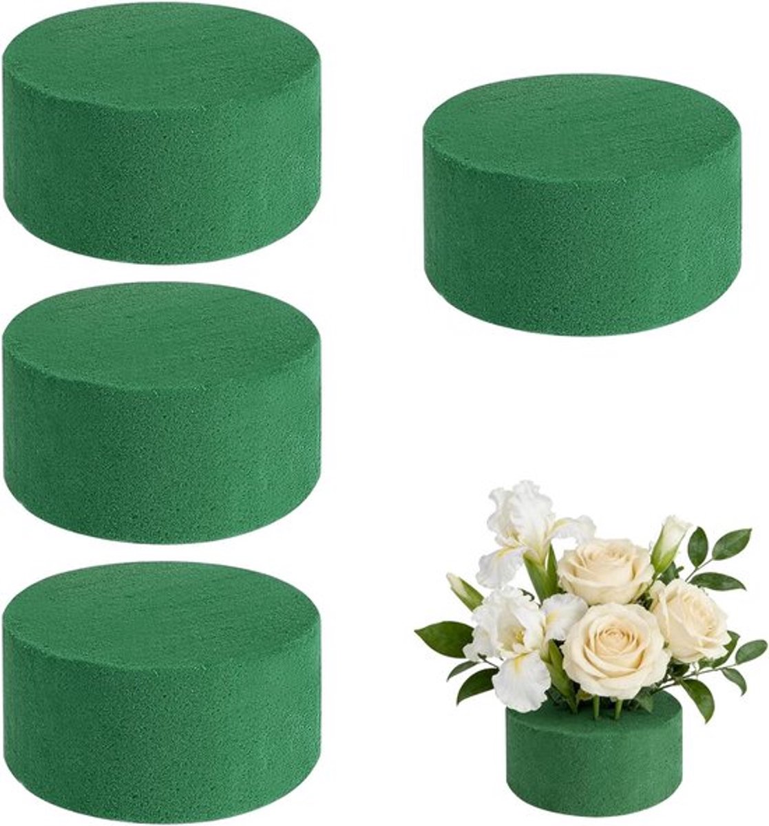 Steekschuim voor bloemen, 4 stuks, zeer sterk en onbreekbaar, ideaal voor verse en droogbloemen, 10 x 4 cm, perfect voor bruiloften en feesten