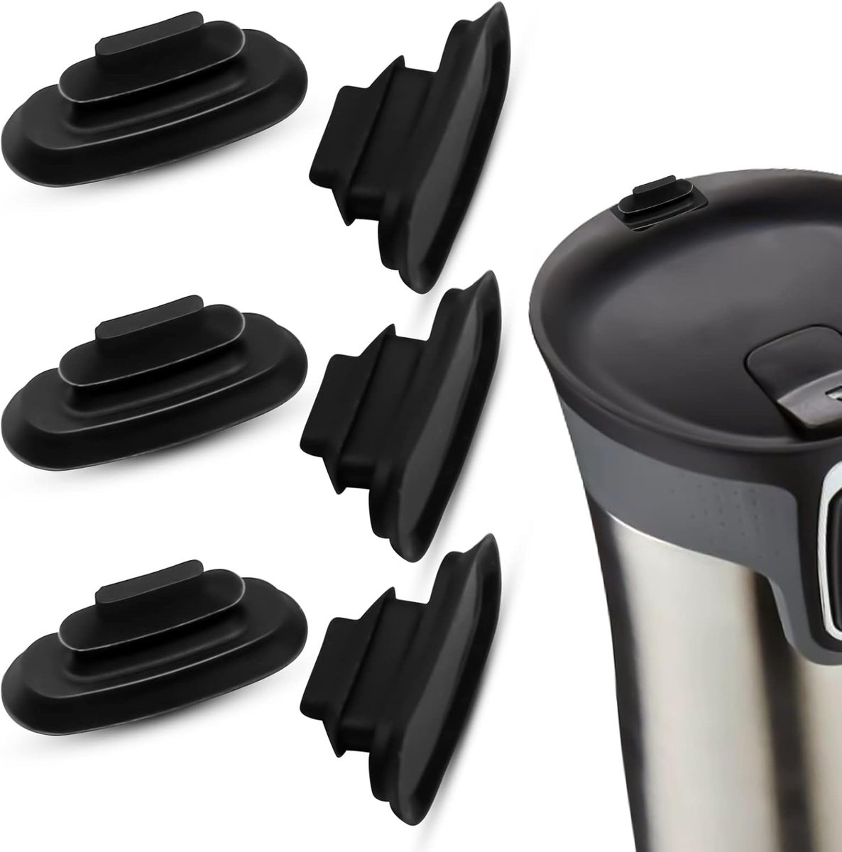 SnelShoppen - 6 Stuks Vervangende Stopper - Koper Deksel - Voedselveilige Siliconen - Flexibel en Zacht - Perfect voor Keuken en Feesten