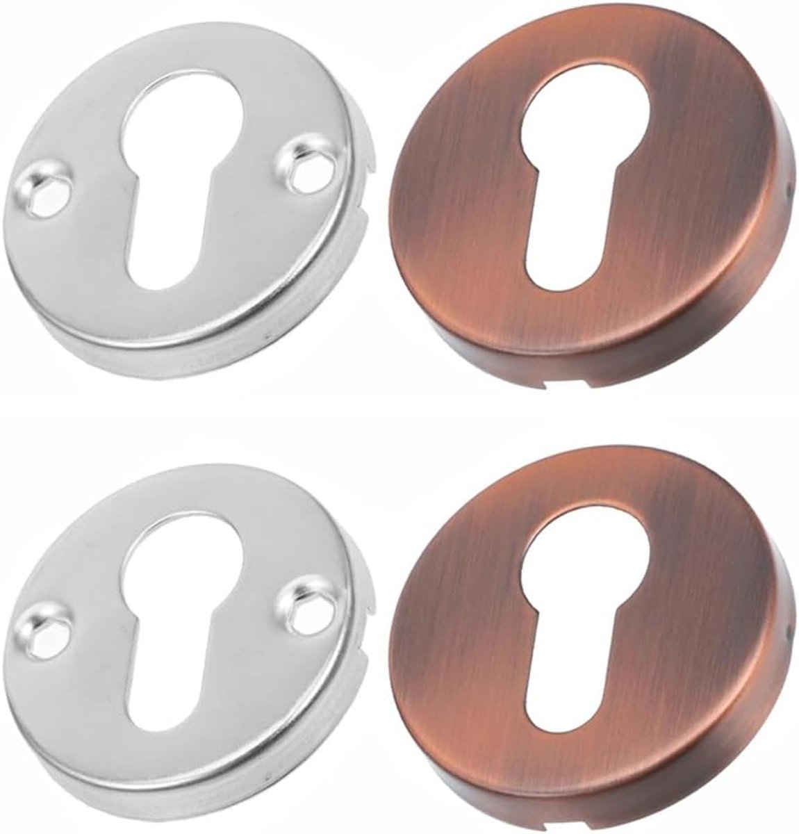 SnelShoppen - Euro Rosette Cover, 2 Stuks, Rood Brons, Sleutelgat Cover, Ronde Deurslot Beschermplaat voor Europese Standaard Slot