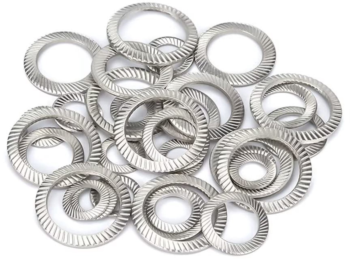 SnelShoppen - Anti-slip Ringen RVS Tanddisc M3x5.5mm (90 Stuks) - Vergrendeling, Vibrationdemping, Duurzaam, Roestvrij Staal