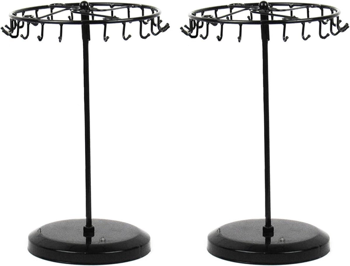 Sieradenstandaard met 23 haken - Messing - Zwart - Perfect voor het overzichtelijk opbergen van sieraden - ShopVlot