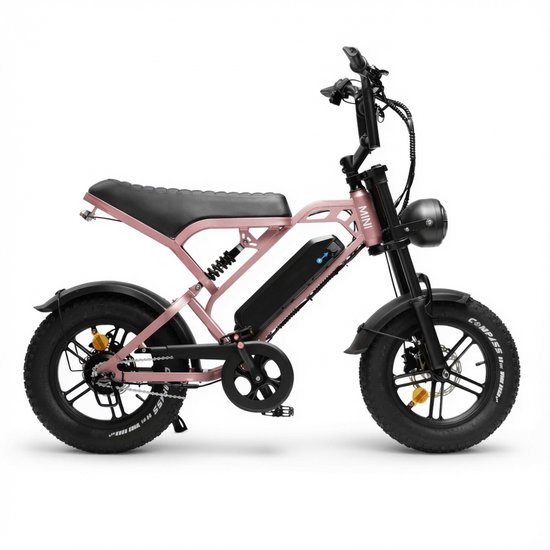 Fietsen & Accessoires Fietsen Elektrische fietsen Elektrische fatbikes V20 Pro Mini Fatbike - Elektrische Fatbike 2025 - 16 Inch - Hydraulische remmen - roze — afbeelding 3