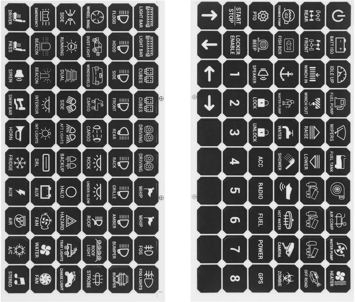 Switch panel stickers 120pcs - multifunctionele decals - duurzaam materiaal - voor nauwkeurige labeling - ShopVlot