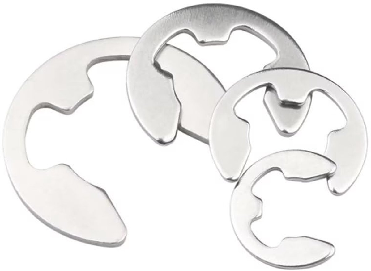 SnelShoppen - Lock Rings voor Assen, RVS E-Clip, Externe Houder, Snap Behoudingsring voor As Groefmachine M6 (100 Stuks)