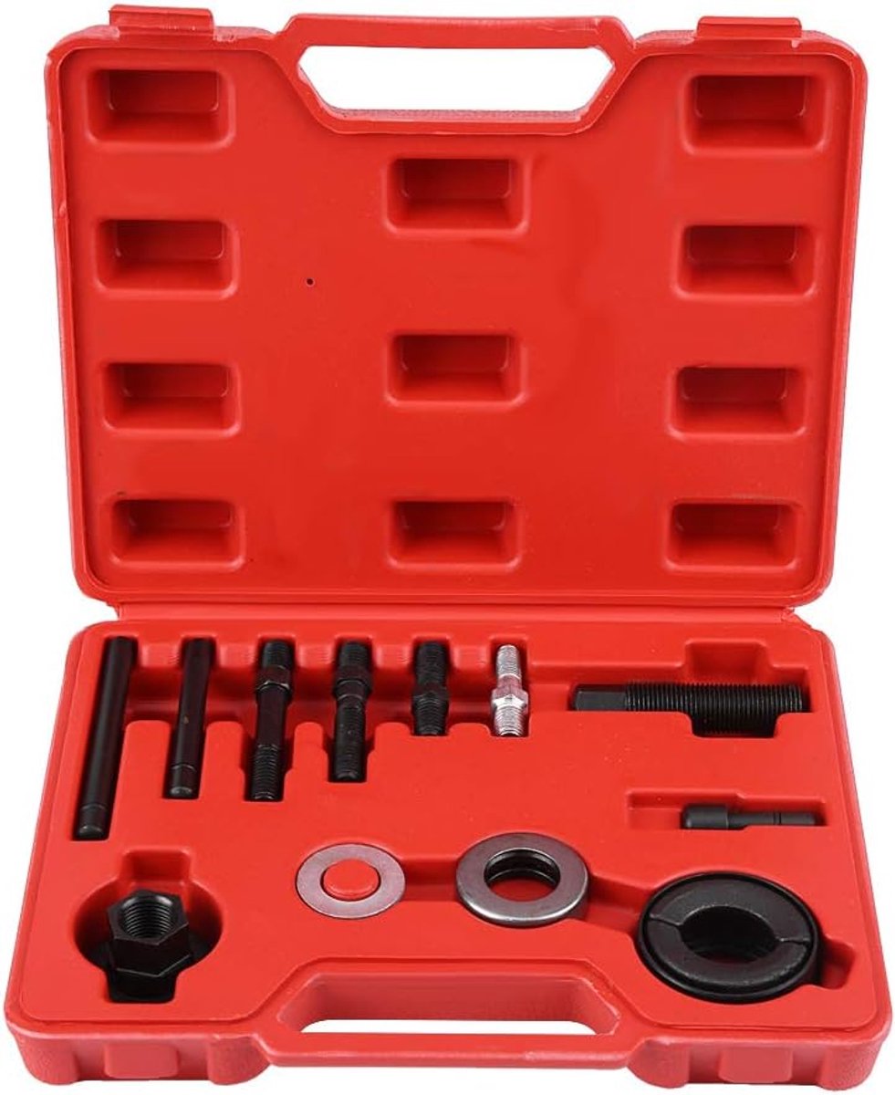 SnelShoppen - 13-delige Auto Power Steering Alternator Pomp Pulley Puller Verwijderaar en Installer Gereedschapset - Hoogwaardige Staal, Betrouwbaar e