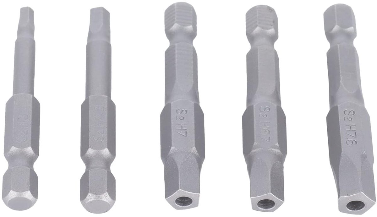 SnelShoppen - 5Pcs Magnetische Vijfhoekige Schroevendraaier Bits Set, Duurzame Magnetische Wrench Bits voor Schroevendraaier en Boormachine, Hoge Prec