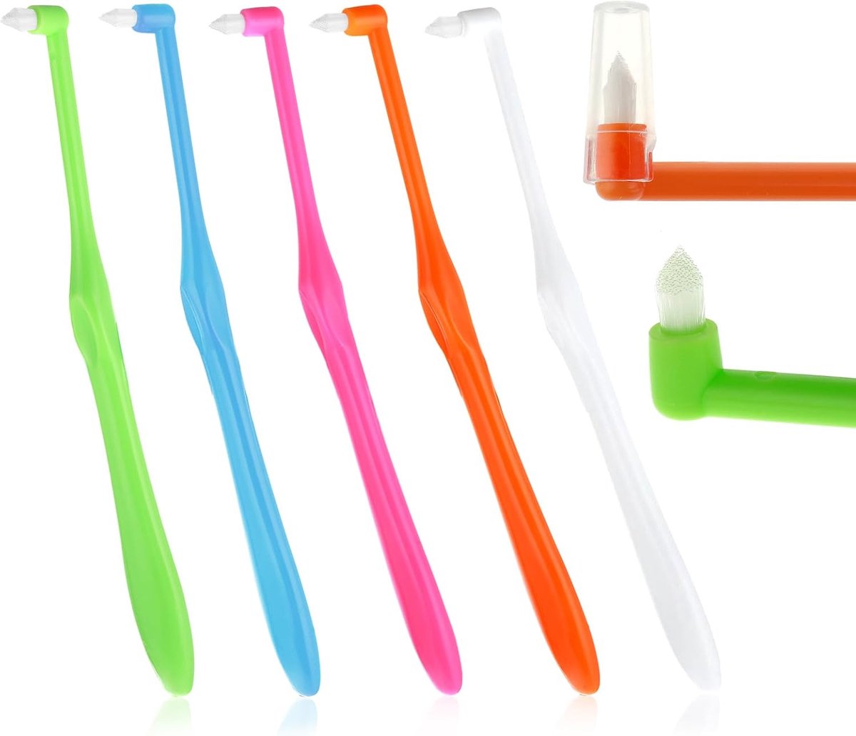 Interdentale tandenborstel 5 stuks - enkelvoudige tuft - cone-vormig - voor orthodontische reiniging - ShopVlot