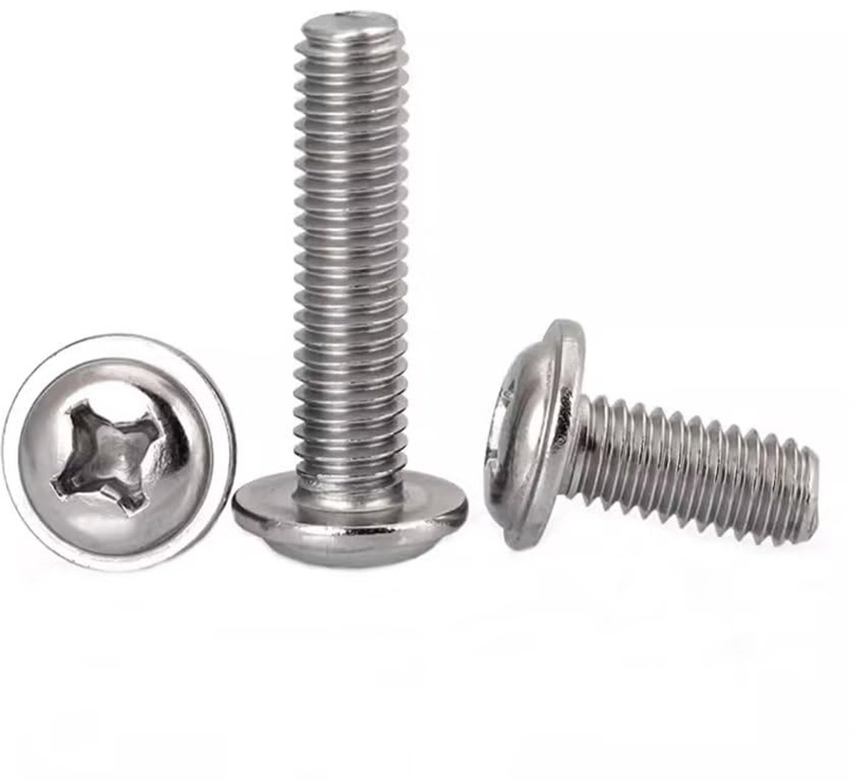 SnelShoppen - M2 x 4 mm Phillips Waferkop Schroeven, 304 RVS Machine Schroeven, Corrosiebestendig, 50 Stuks voor Meubelhandgrepen en Knoppen