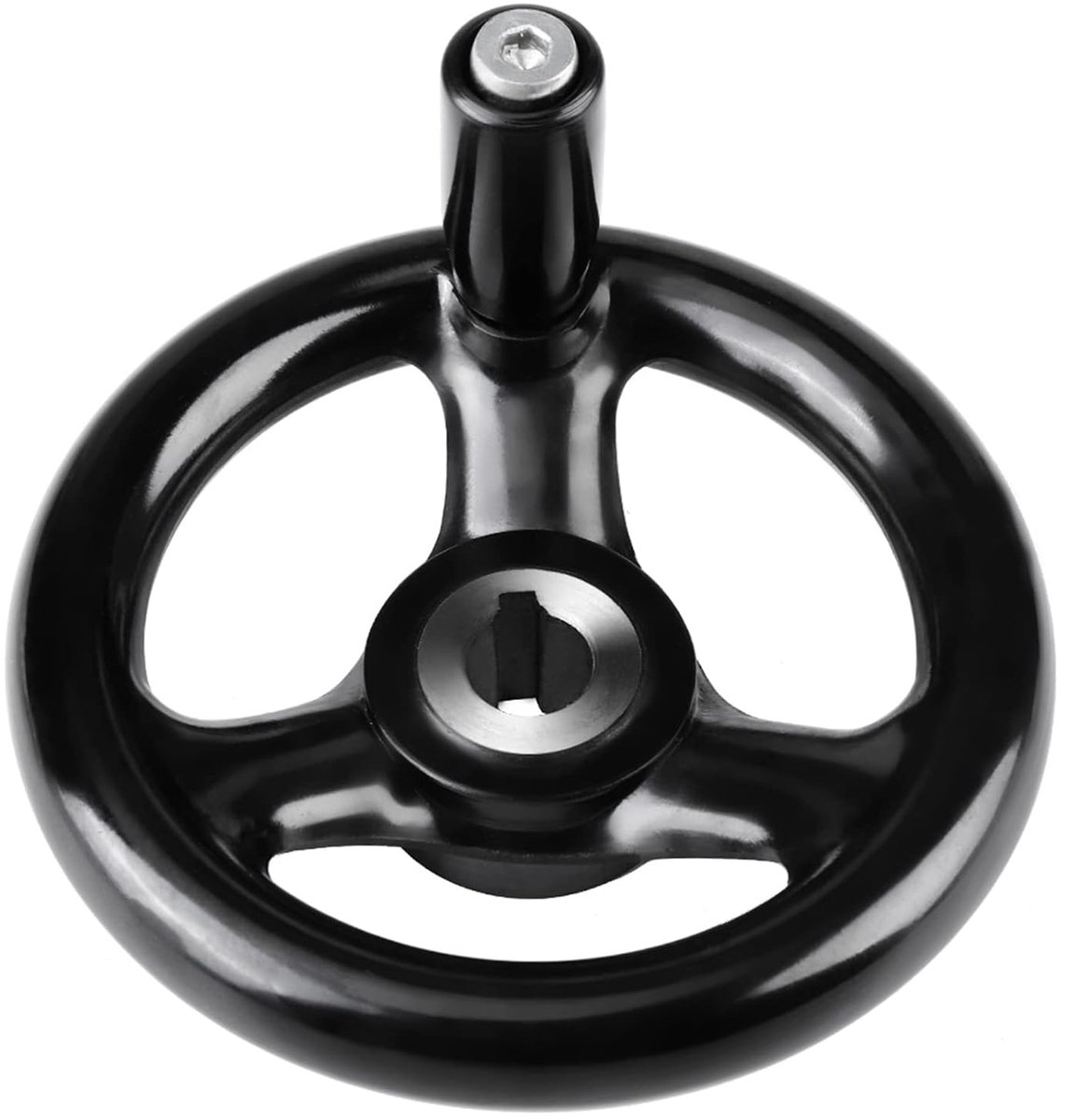 SnelShoppen - 3 Spaak Handwiel, Rond Handwiel, Draai Handwiel, Frees Handwiel Zwart, Voor Draaibank en Freesmachine, 12 * 100 Mm van Hoogwaardige Bake