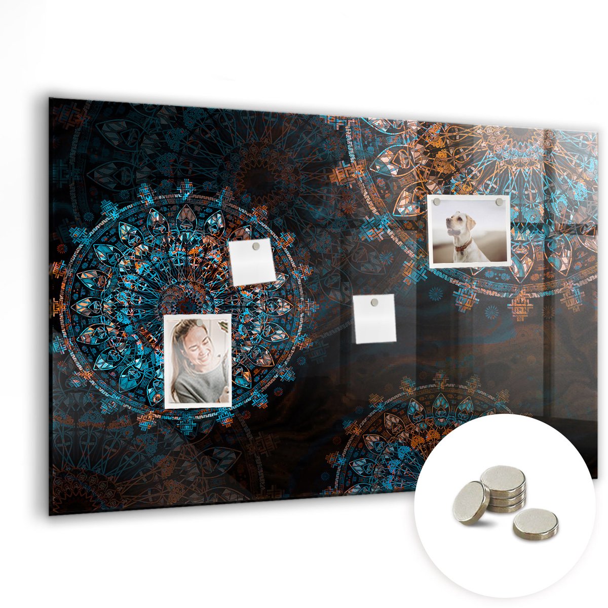 Coloray Glazen Magneetbord - Magnetisch Bord Tropische monstera - 90x60 cm - Veelkleurig Magneetbord - Magnetic Board - Magnetisch Wandbord