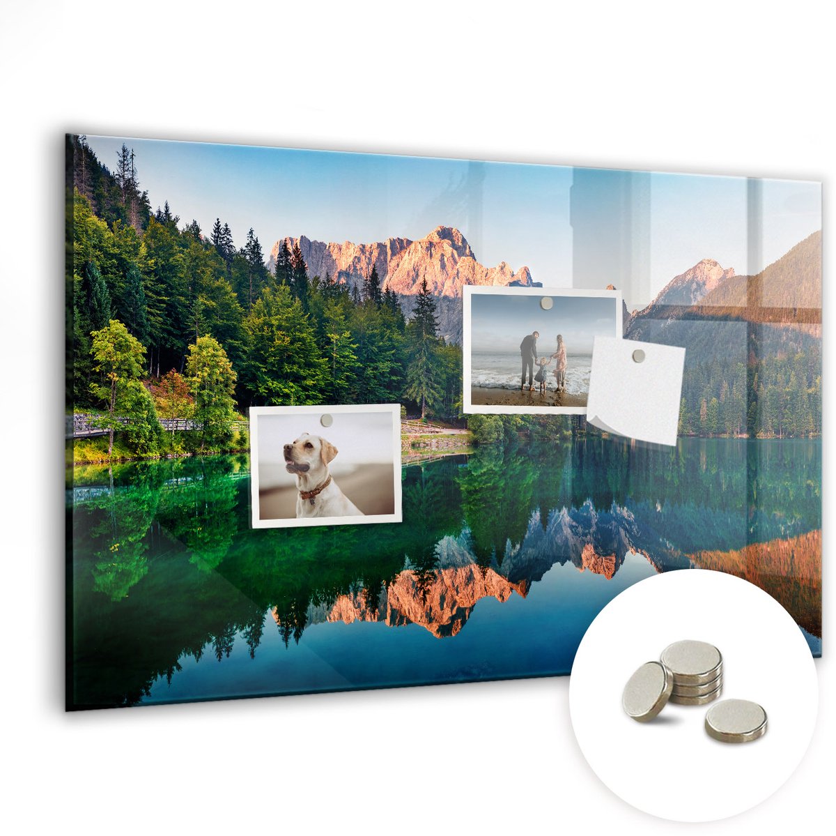 Coloray Glazen Magneetbord - Magnetisch Bord Merenlandschap - 60x40 cm - Veelkleurig Magneetbord - Magnetic Board - Wanddecoratie