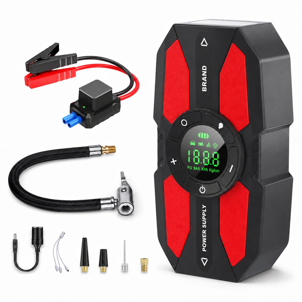 Jumpstarter met Luchtcompressor – 12V – 600A – Powerbank – LED
