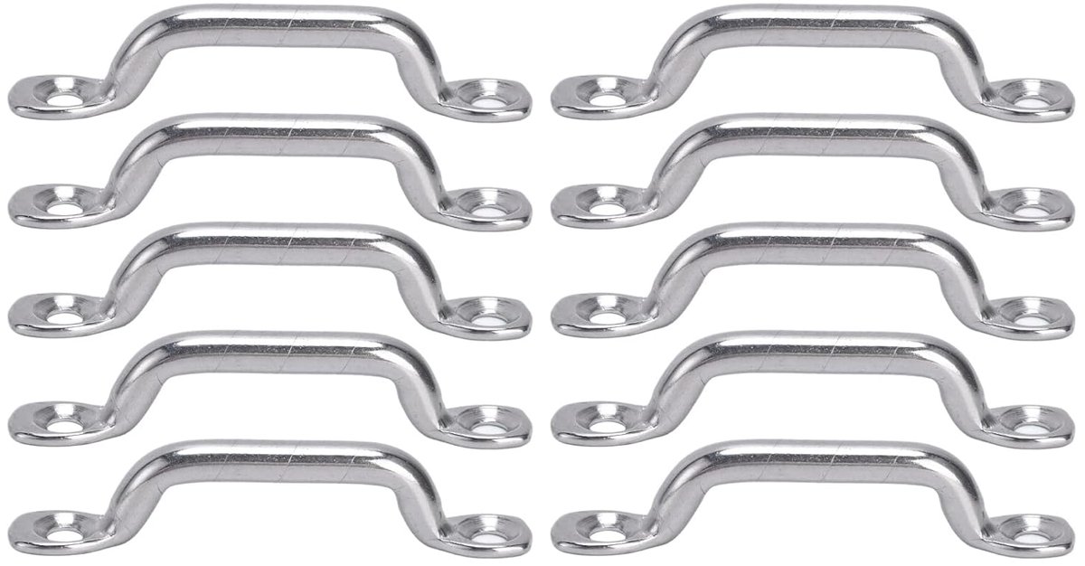 SnelShoppen - 10 Pack RVS Oogstrip voor Botenkleding, Kayak Bevestiging, Bootaccessoires, 72mm, Eenvoudig te Installeren, Betrouwbaar Gebruik