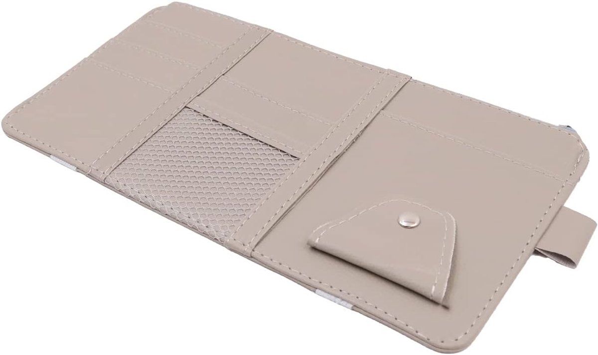 SnelShoppen - ANCLLO Auto Zonnebescherming Organiser met Ritssluiting, Meerdere Compartimenten, Voor Auto, Vrachtwagen, SUV, Pennen, Sleutels, Documen