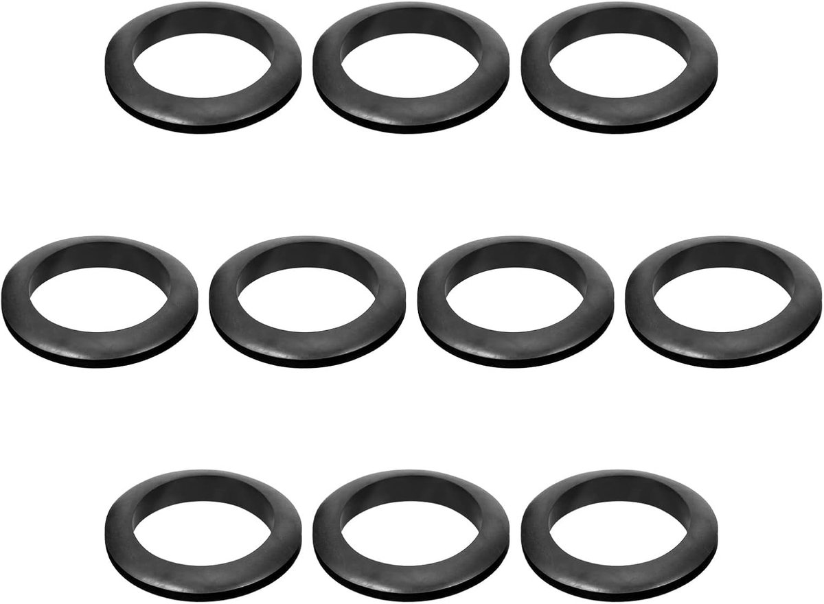 SnelShoppen - Rubber Nozzles, Flexibele Draad Gat Plug - 52mm Montage Diameter, Zwart, 10 Stuks voor Tuin, Camping, Keuken en Meer