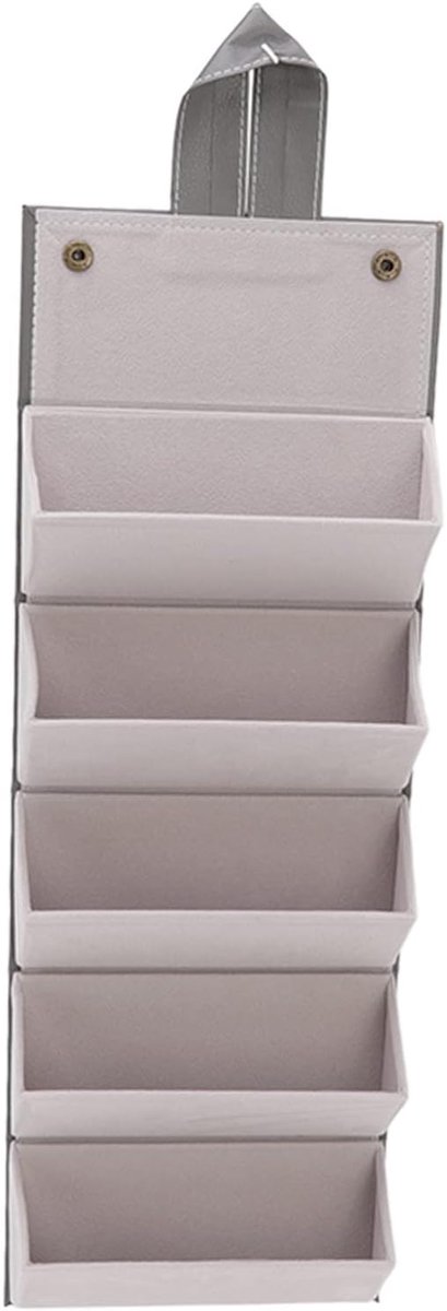 SnelShoppen - Vouwbare Zonnebril Organizer Case - Hangende Brilopberger voor Mannen en Vrouwen - Grijze Zonnebrillen Opbergtas voor Thuis en Reizen