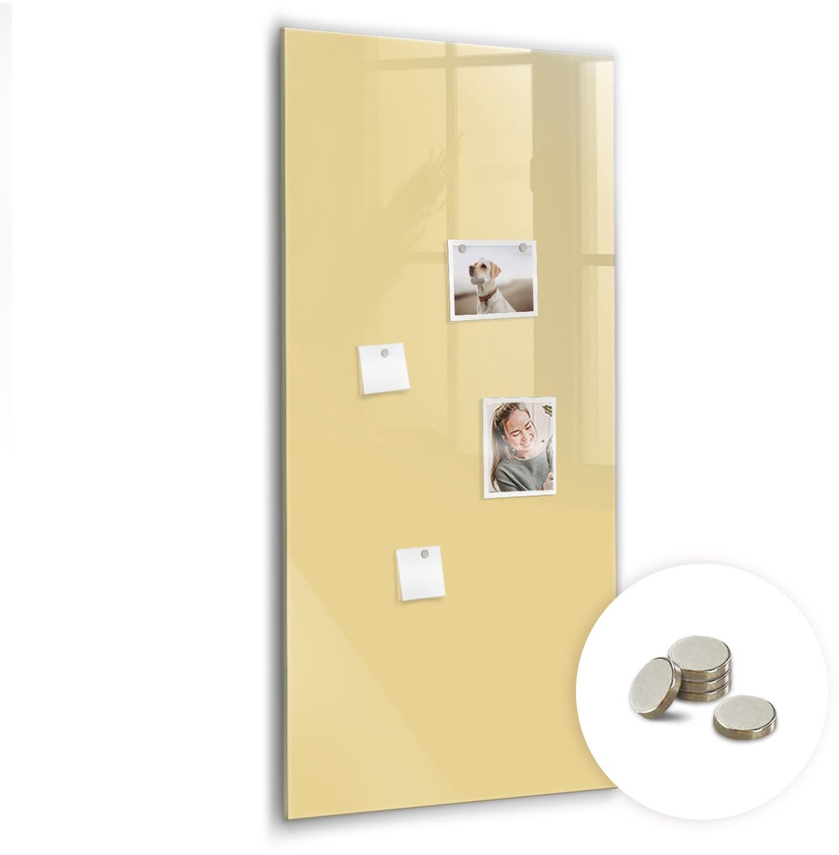Coloray Glazen Magneetbord - Magnetisch Bord - 60x120 cm - Romig Magneetbord - Magnetic Board - Glazen Magneetbord