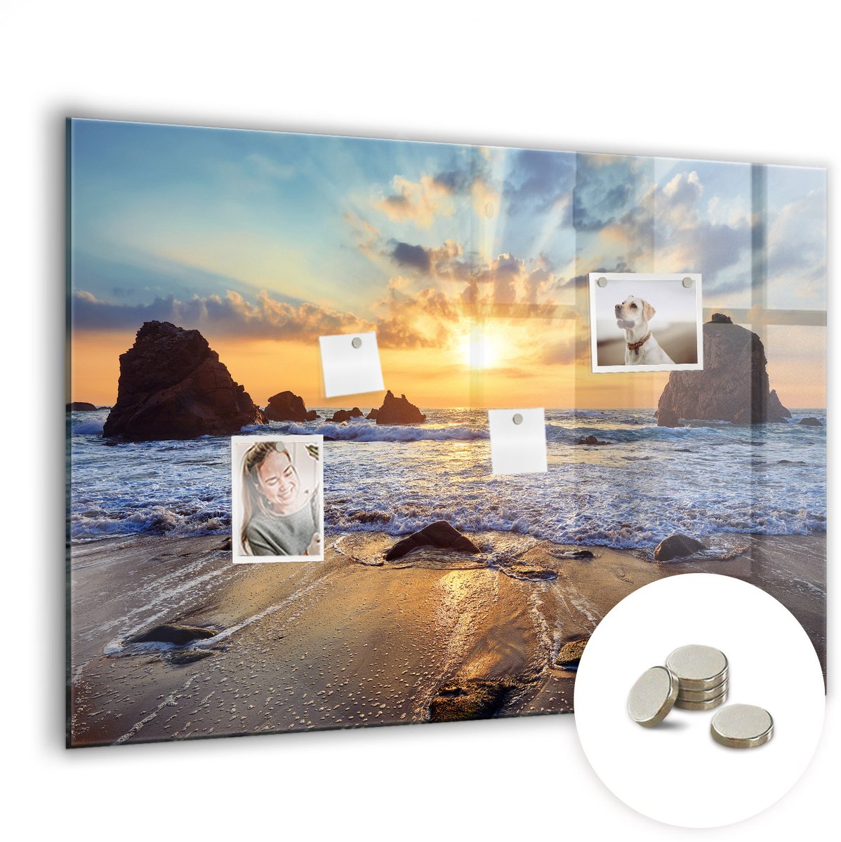 Coloray Glazen Magneetbord - Magnetisch Bord Melkwegwereld - 100x70 cm - Veelkleurig Magneetbord - Magnetic Board - Bureau Decoratie