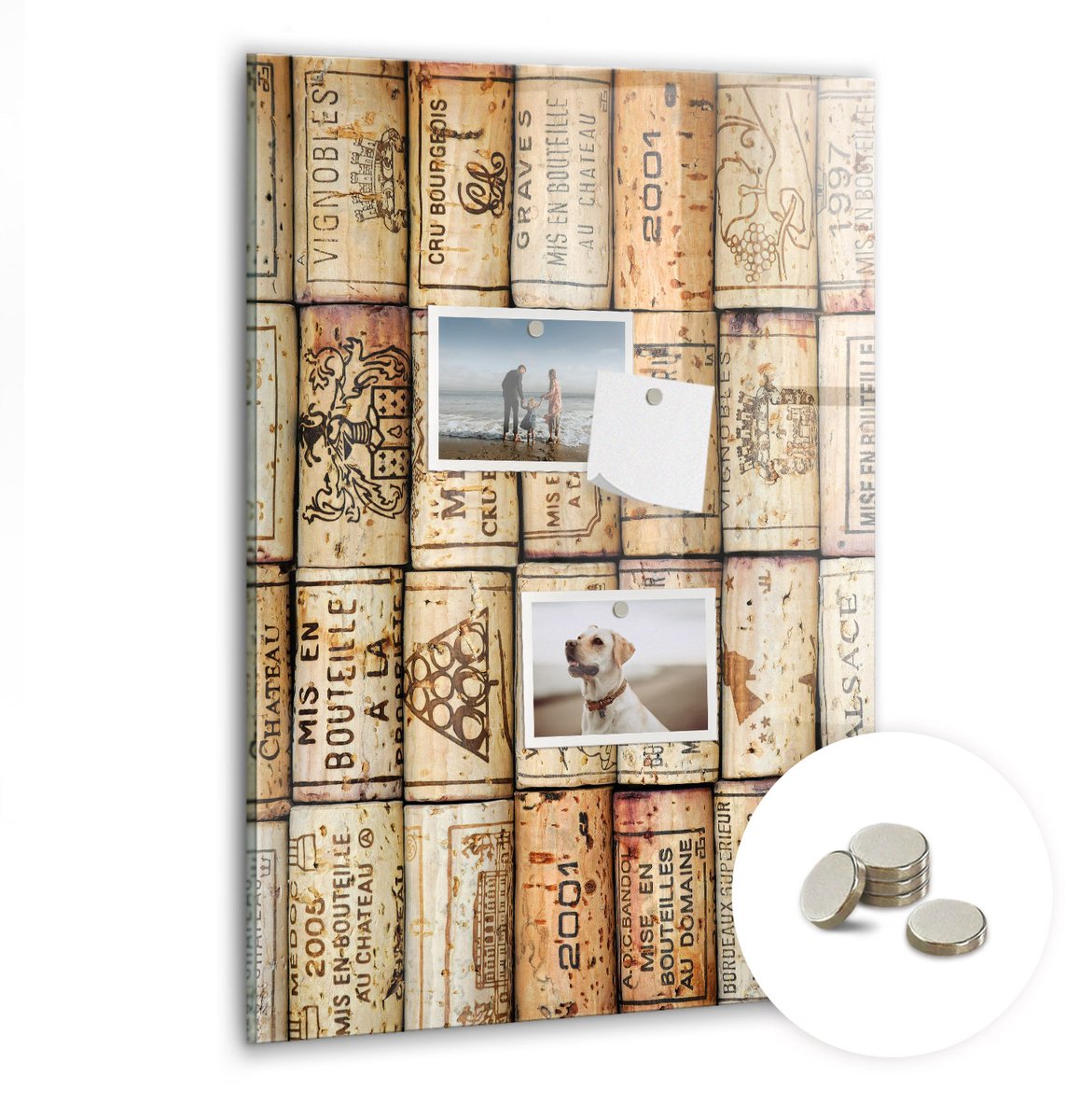 Coloray Glazen Magneetbord - Magnetisch Bord Rook - 40x60 cm - Beige Magneetbord - Magnetic Board - Memobord