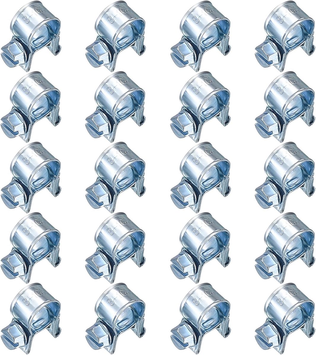 20Pcs Mini Hose Clamps, Adjustable Tube Clamps, Small Hose Clamps, Fuel Injection Joint Clamps for Mini Fuel Line - ShopVlot