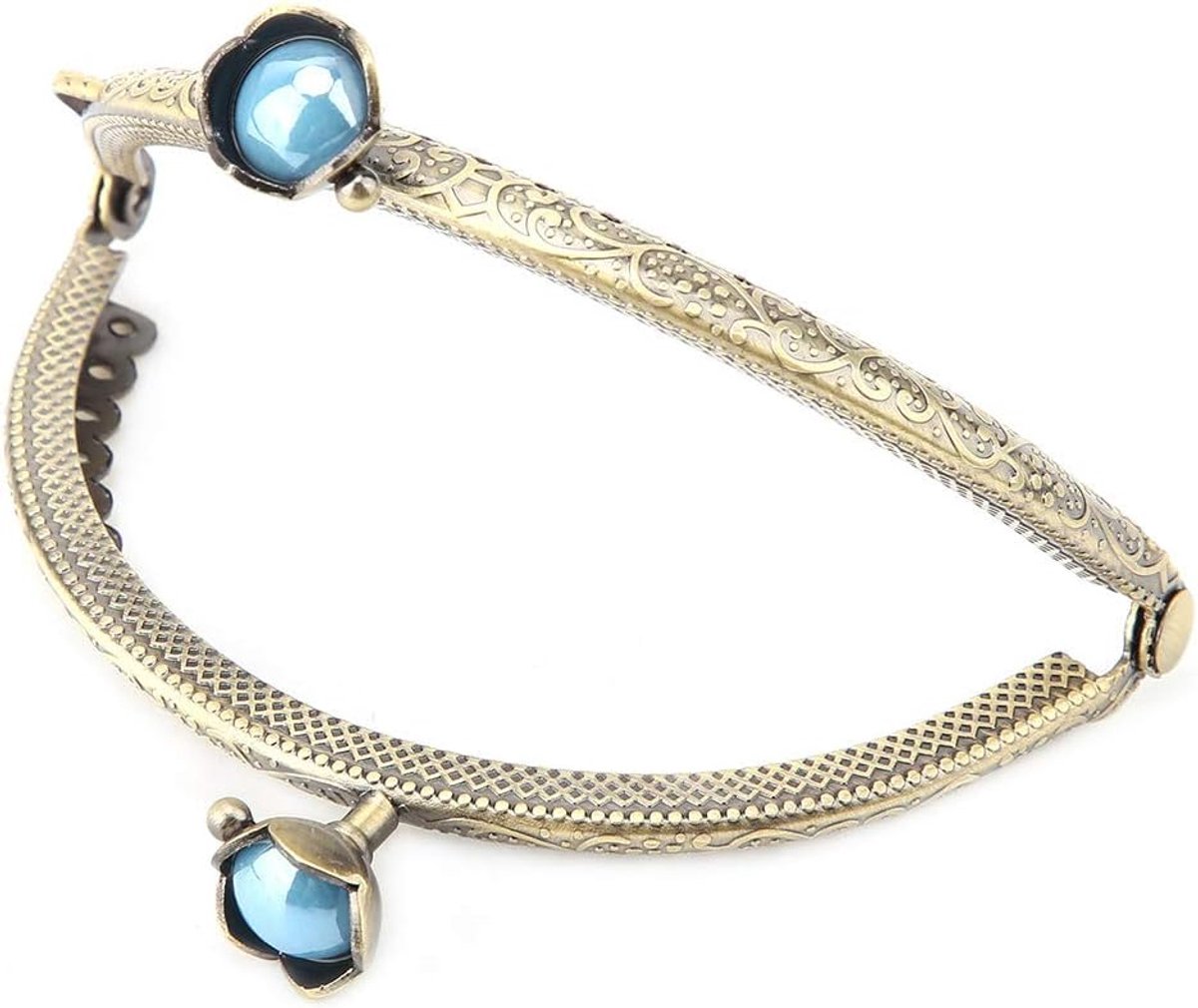 SnelShoppen - Clic Clac Clutch Frame 8,5cm Kleurvol 1 stuk Halfronde Metaal Handtas Insteek voor DIY Tas en Portemonnee
