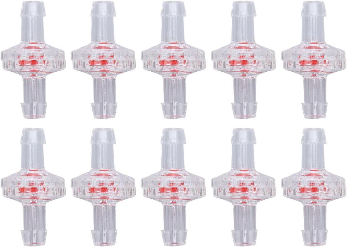 SnelShoppen - 10Pcs Retourklep 1 Weg PP, Waterstop Retourklep Plastic, Tuin, Dompelpomp, Slangen, 7mm Transparant, Duurzaam, Chemisch Bestendig