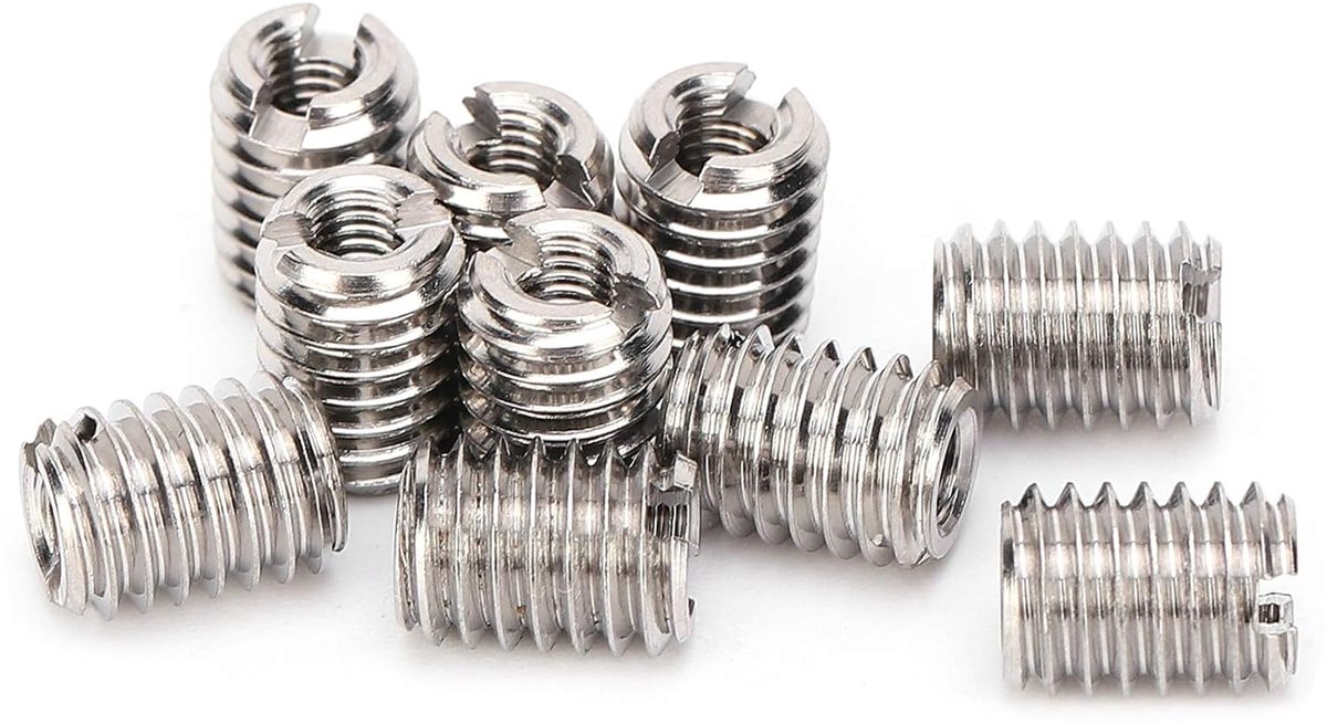 SnelShoppen - Pack van 10 reductiedraad inserts M3 x 0.5 - M5 x 0.8, 10 mm fijn vrouwelijk draad, M2-M16, M4-M20, roestvrij staal, voor reparatie en r