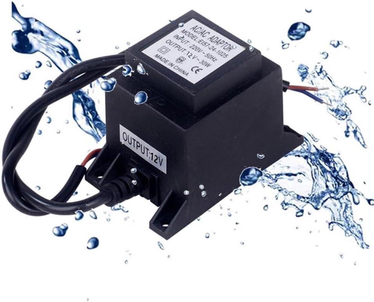 SnelShoppen - LED transformator 60W externe voeding 12V AC/AC met IP67 waterdicht, kortsluitbeveiliging, overbelasting en temperatuur bescherming