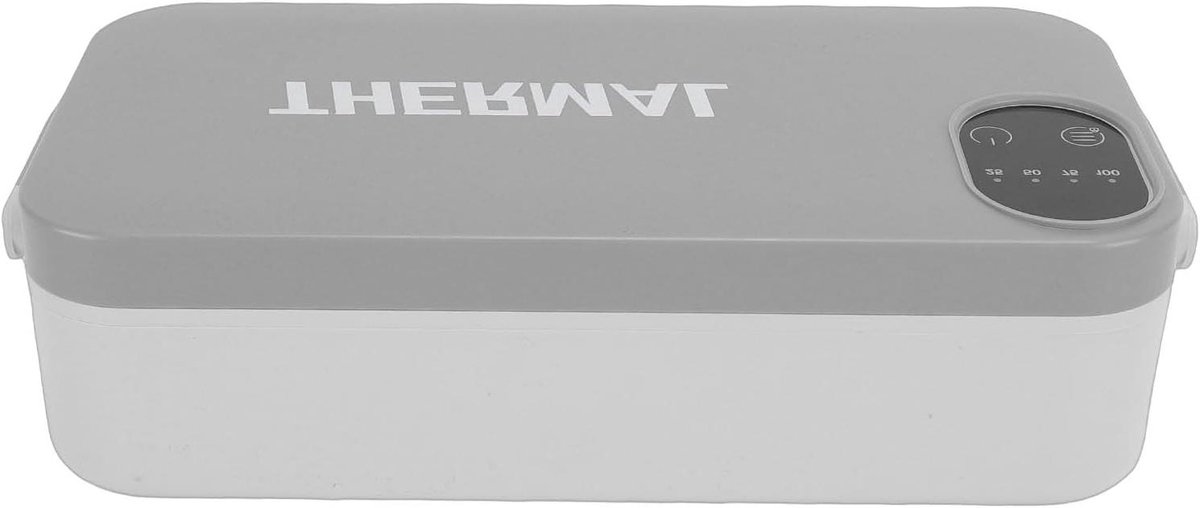 Verwarmde Lunchbox - Elektrische Lunchtrommel - Warme Maaltijden Onderweg - Digitaal Display - 3200cc - Zilver